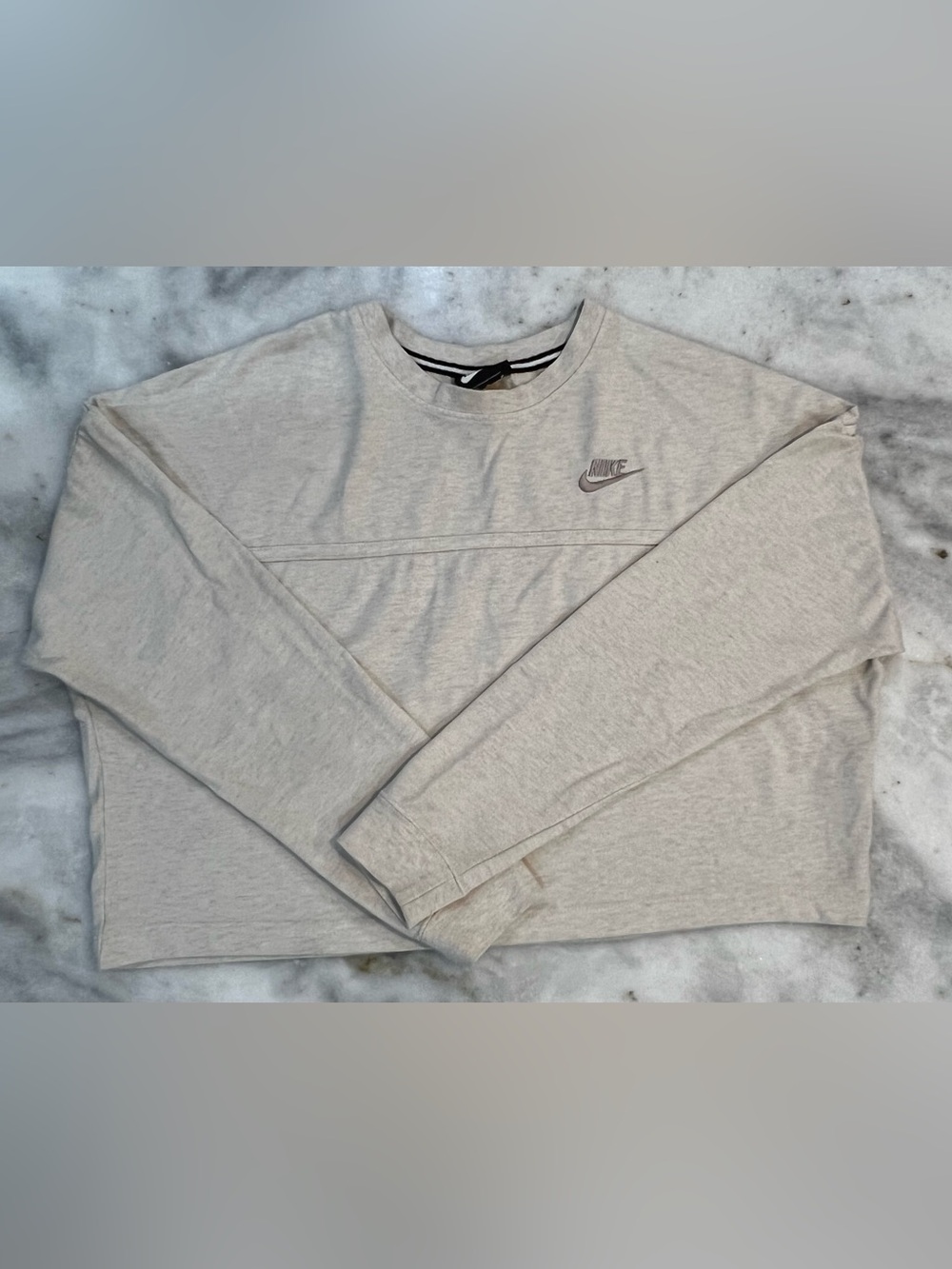 Nike Crean Cropped Crewneck Pullover Sweatshirt Long sleeve tee